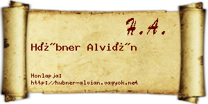 Hübner Alvián névjegykártya